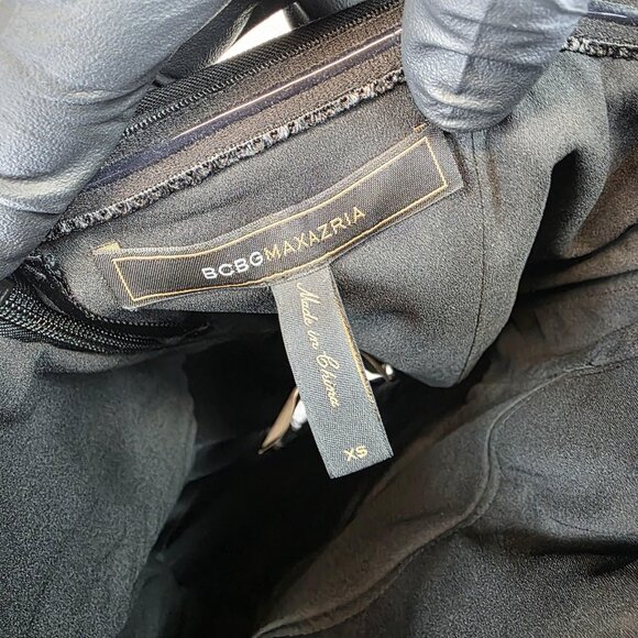 BCBGMAXAZRIA Dress Womens XS Black Kore Lace Sweetheart Bubble Hem Cocktail - Picture 11 of 11